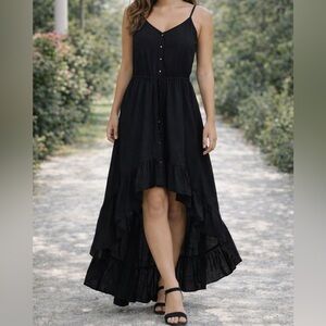 Rewind Black Tank Dress (small) high low hemline (NEW)